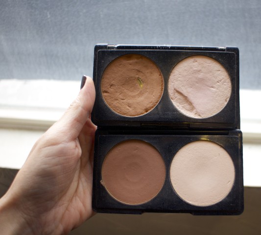 MUFE Contour powder in 1 and 2 were used to sculpt and give warmth to her cheeks.
